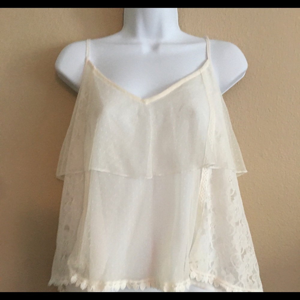 Beautiful American Eagle Lace & Tulle Top Size L
